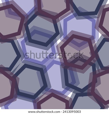 Small multicolored hexagons isolated on a dark blue background.  multicolor hexagon background. 