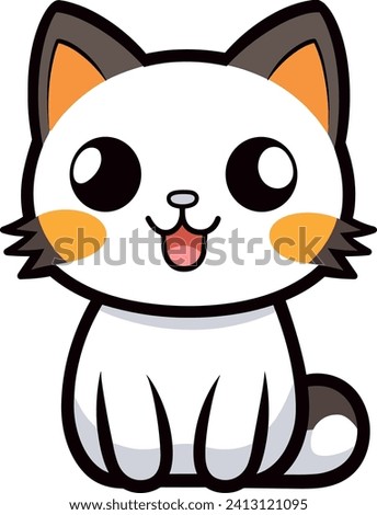 vector a cartoon of a cat white background