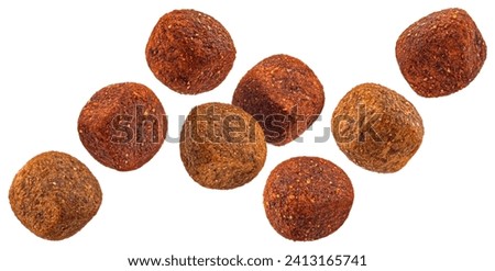 Dry cat or dog food isolated on white background Royalty-Free Stock Photo #2413165741