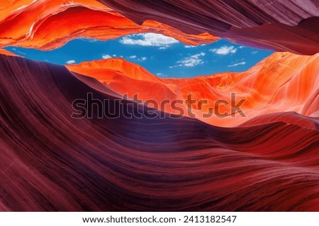 The Magic Antelope Canyon in the Navajo Reservation, Arizona, USA. Royalty-Free Stock Photo #2413182547