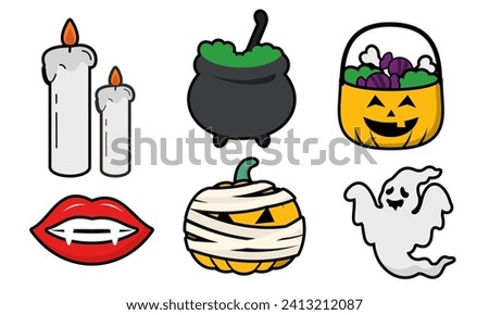 Cartoon halloween design elements vector