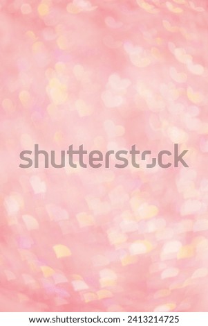 Abstract blurred vertical background with pink pastel color hearts, blurred lights as hearts bokeh, love or romance holiday fon, valentine Day festive screensaver or backdrop, color gradient photo Royalty-Free Stock Photo #2413214725