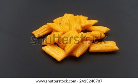 this is a picture of snacks on a black background