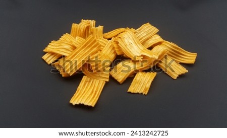 this is a picture of snacks on a black background