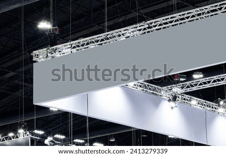 Hanging gray indoor billboard with clipping path for mock up