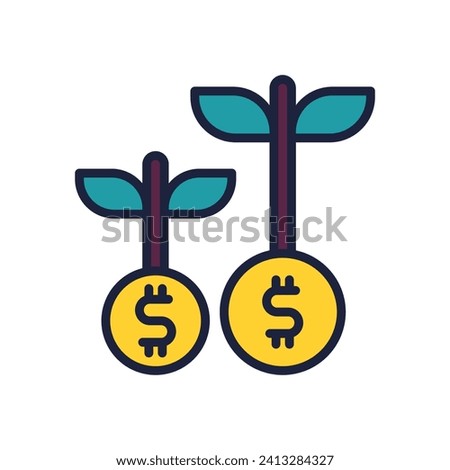 investment icon. vector filled color icon for your website, mobile, presentation, and logo design.