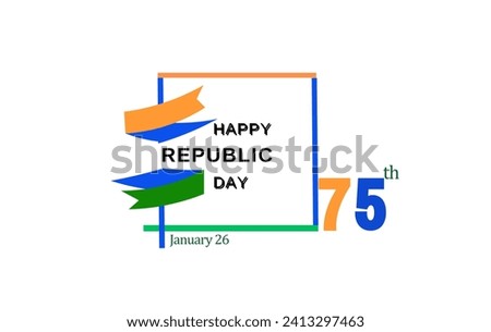 75th republic day celebrates india Royalty-Free Stock Photo #2413297463