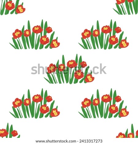 Flower pattern vector illustration. The flowery design added touch elegance to room The flowered curtains brought sense freshness to space The flowering plants in garden created colorful and bloomy Royalty-Free Stock Photo #2413317273
