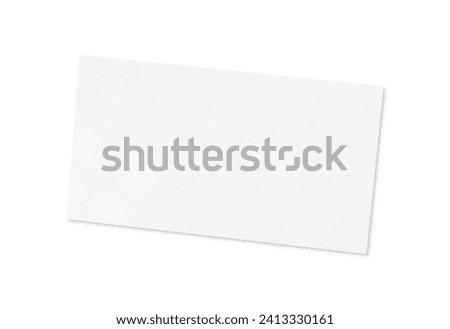 One blank business card isolated on white. Mockup for design