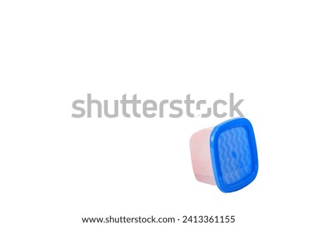A container for storing food. on an isolated white background. a place for the text.translucent plastic containers for food storage and cooking with lids for home use.