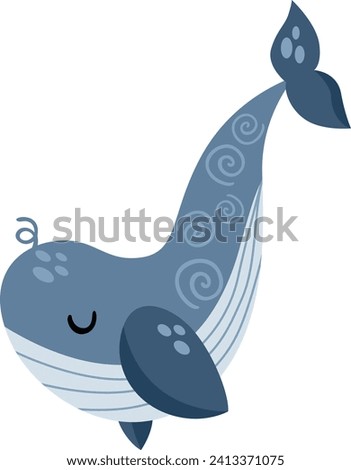 Adorable whale isolated on white