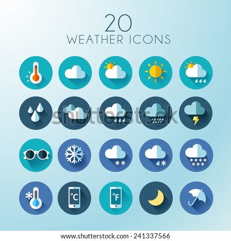 Set of weather icons Royalty-Free Stock Photo #241337566