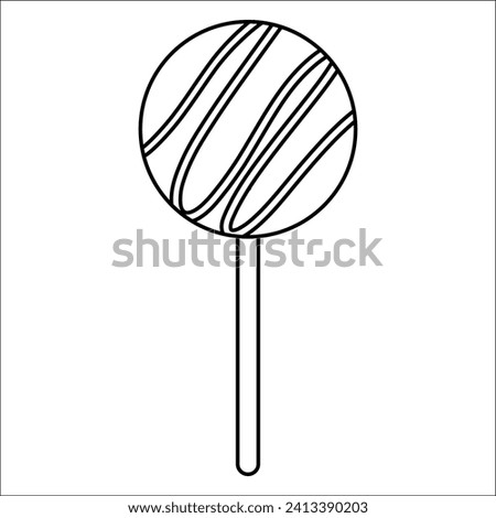 cake pops chocolate day sweet food icon element vector line doodle coloring 