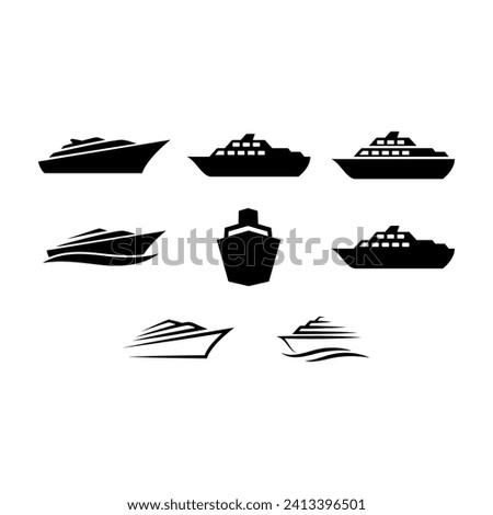 Set of Yatch or Ship Creative Logo Design