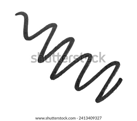 Realistic rough black marker. Set of ink lines. The doodle is drawn on a white isolated background with a black marker. Hand painted. Black marker on paper isolated on white background Royalty-Free Stock Photo #2413409327