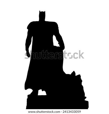 Black silhouette super hero, image illustration.