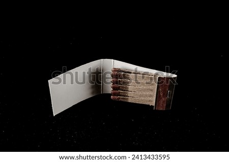 Close-up of matches Object on a black Background