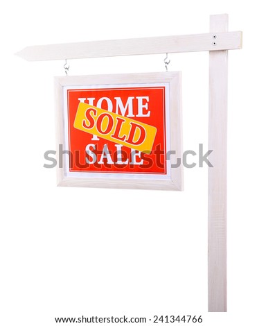 Signpost with inscription isolated on white