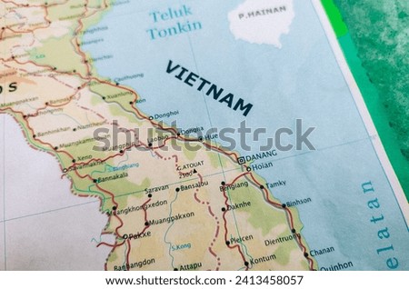 Map of Vietnam and its capital Hanoi
