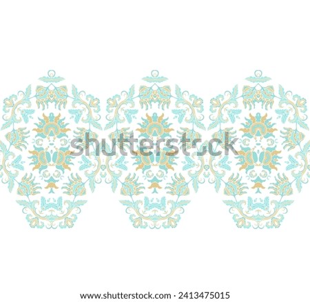 Pastel border ornament,  on white background, ornamental decor