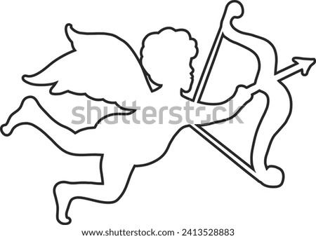 Cupid silhouette vector icon illustration
