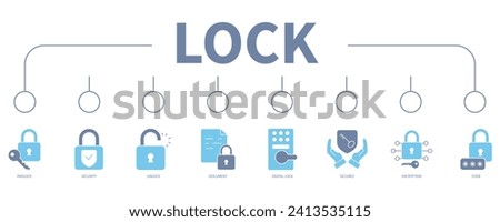 Lock banner web icon vector illustration concept