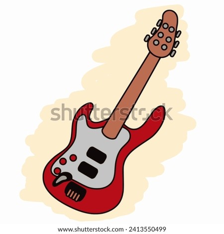 electric guitar illustration on white background