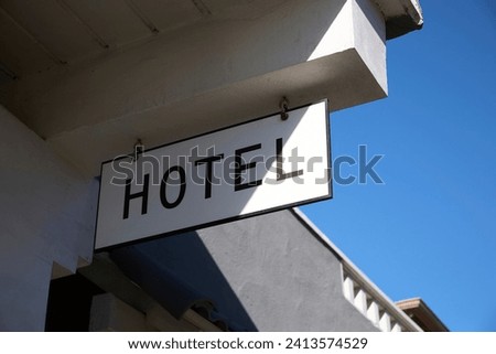 HOTEL sign on the facade of a building in Venice, California.
