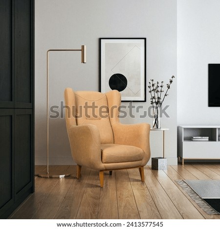 Industrial photography of single sofa with white background Royalty-Free Stock Photo #2413577545