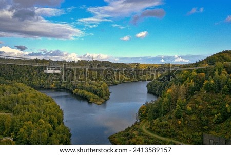 A suspansion bridge in the Harz mountains in Germany Royalty-Free Stock Photo #2413589157