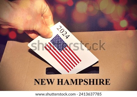 United states political primary New Hampshire election vote concept. Royalty-Free Stock Photo #2413637785