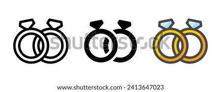 Multipurpose rings vector icon in outline, glyph, filled outline style. Three icon style variants in one pack.