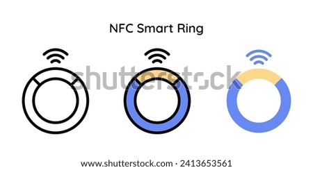 NFC Smart Ring Icon. Smart Ring Payment. RFID Smart Ring. Royalty-Free Stock Photo #2413653561