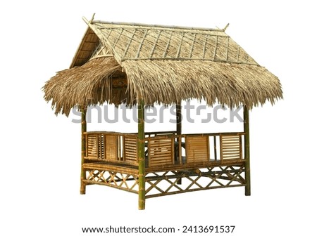 bamboo hut isolated on white Royalty-Free Stock Photo #2413691537