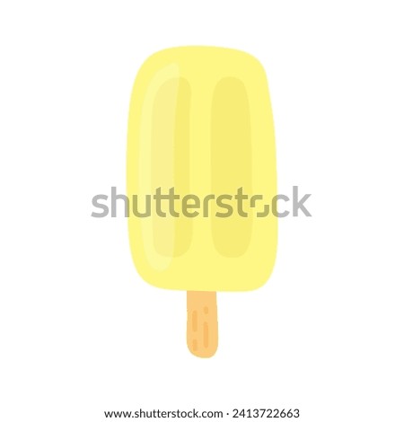 Ice cream icon vector illustration isolated on white background. Single clip art flat design of yellow popsicle.