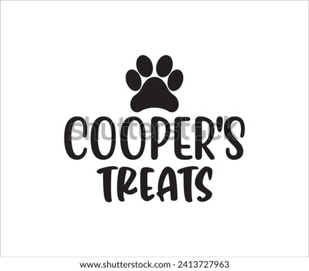Cooper’s Treats, Dog Treat Jar Vector, Dog Treats Jar Sayings 