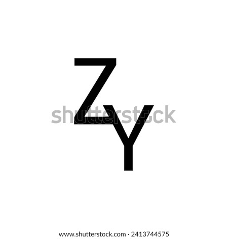 alphabet letters icon logo ZY monogram
