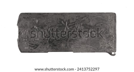silver sign plate isolated on white background