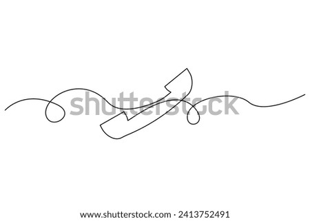 Continuous drawing of handset. One line icon of handset. Vector illustration. EPS 10. Royalty-Free Stock Photo #2413752491