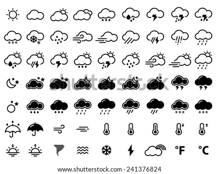 Set of weather icons Royalty-Free Stock Photo #241376824