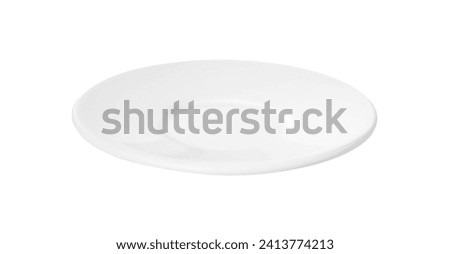 Ceramic plate isolated on white. Cooking utensil Royalty-Free Stock Photo #2413774213