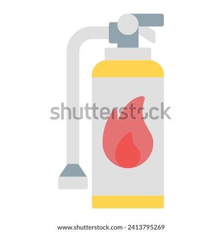 Fire extinguisher icon vector or logo illustration flat color style 