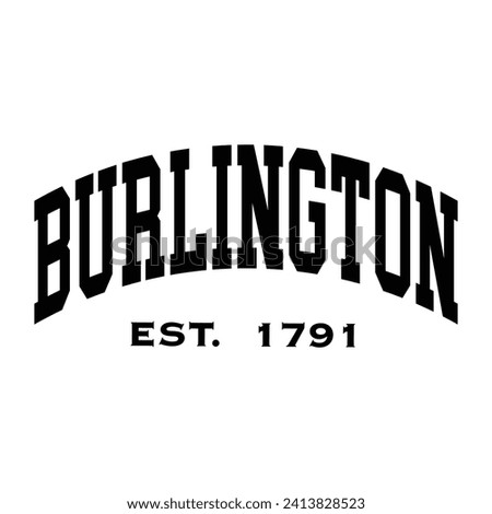 Burlington typography design for tshirt hoodie baseball cap jacket and other uses vector