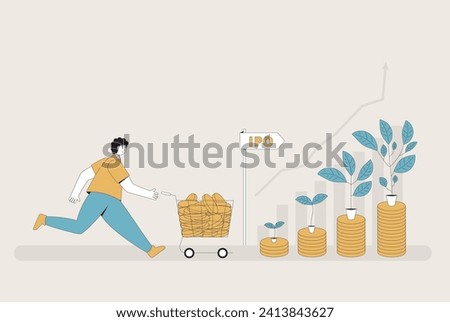 IPO Initial Public Offering. Stock investor. Vector modern flat illustration. Royalty-Free Stock Photo #2413843627