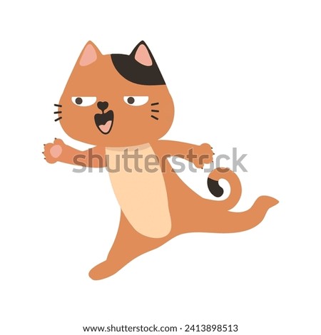 Cute Cat orange vector illustration sign