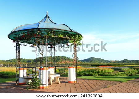 Pavilion in the tropical garden
