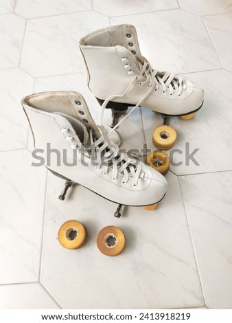 old-fashioned roller skates with removed wheels