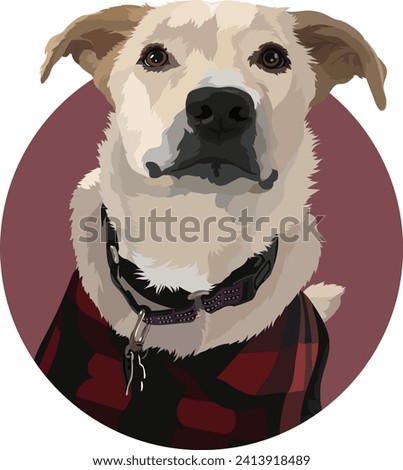 Labrador retriever, pet portrait. Vector illustration
