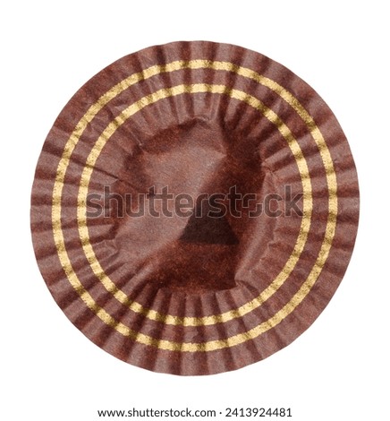 Paper round candy wrapper on isolated background Royalty-Free Stock Photo #2413924481
