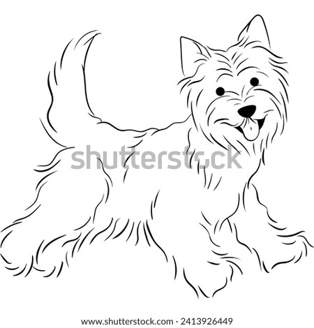 Dog Line Art Illustration for Kids Coloring Book, Dog Clipart Coloring Page, Dog Element for Design, Outline Illustration for Prints, Doodle Clipart for Coloring, JPEG File